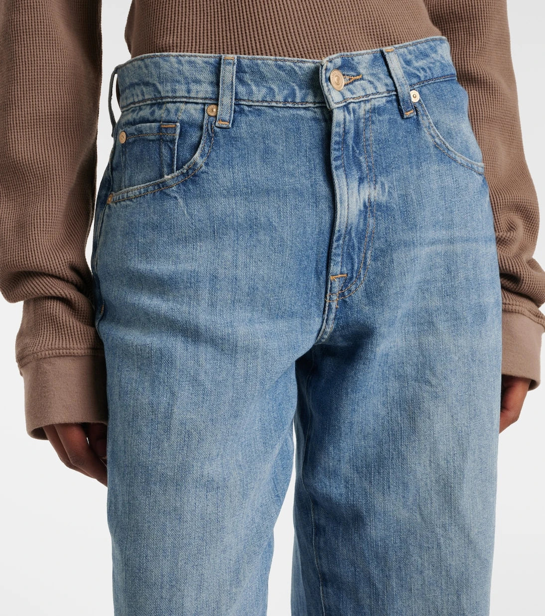 7 For All Mankind - Tess distressed wide-leg jeans