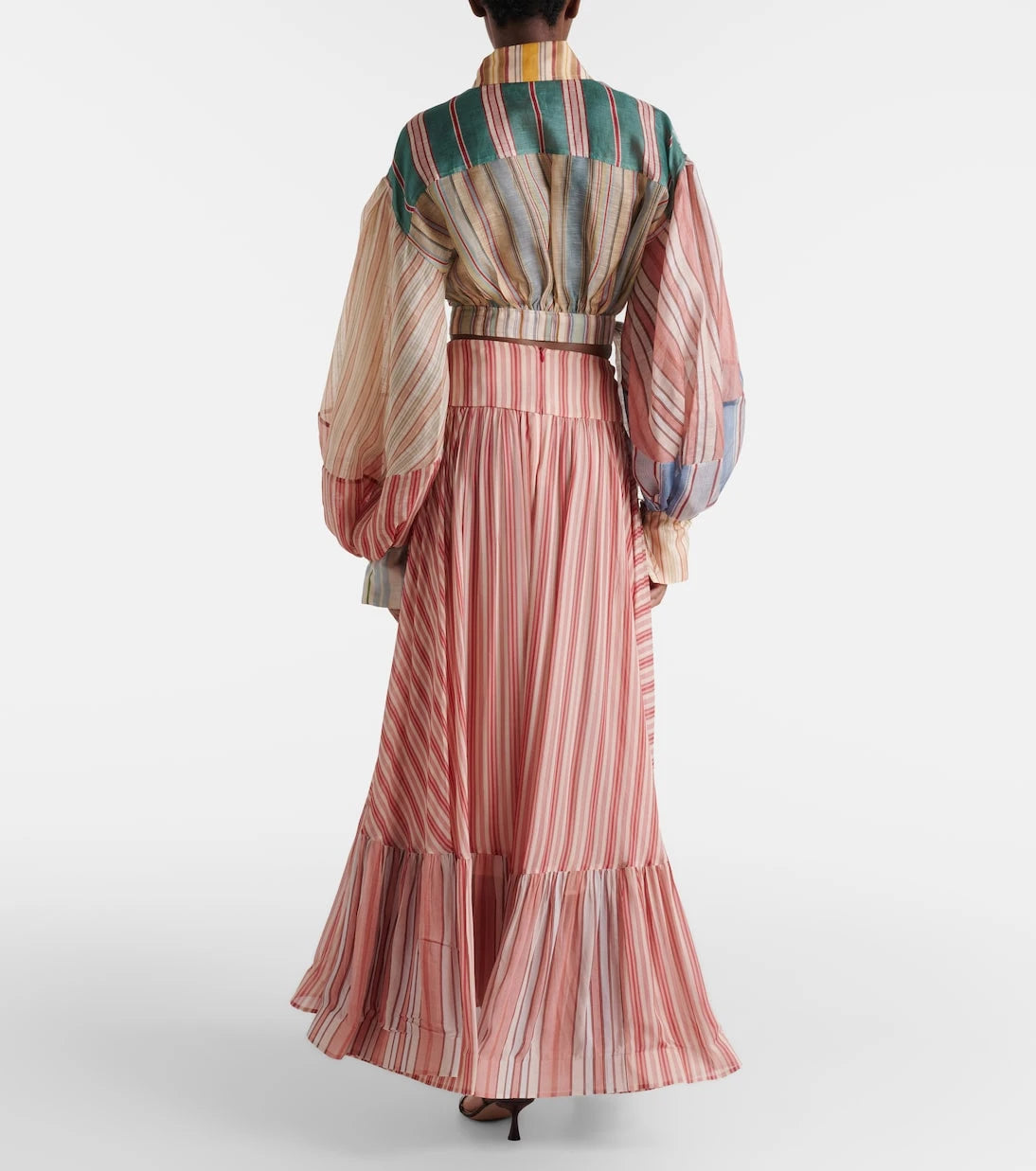 Zimmermann - Rebellion striped midi skirt