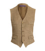 Ralph Lauren Collection Beige Linen Holland Barleycorn Tweed Waistcoat