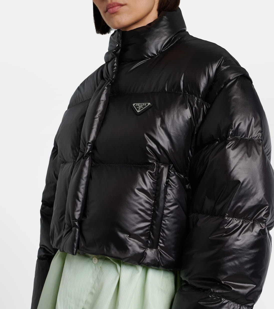 Prada - جاكيت قصير Re-Nylon محشو بالزغب
