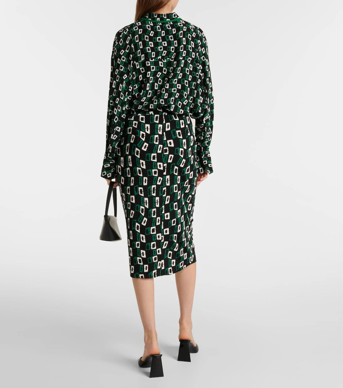 Diane von Furstenberg - Willow printed ruched midi skirt