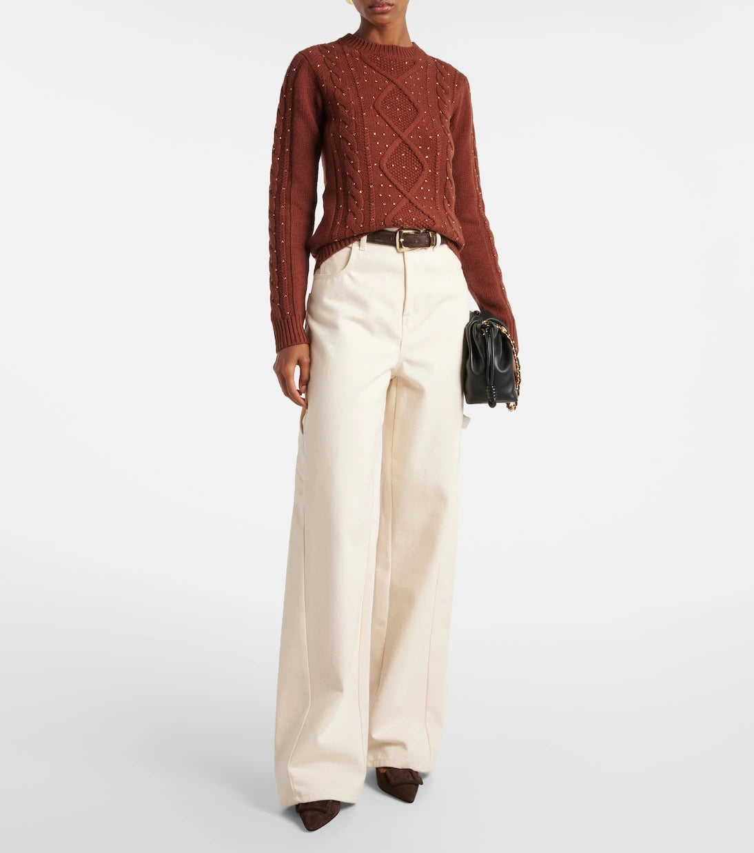 Max Mara - Onde cable-knit wool and cashmere sweater