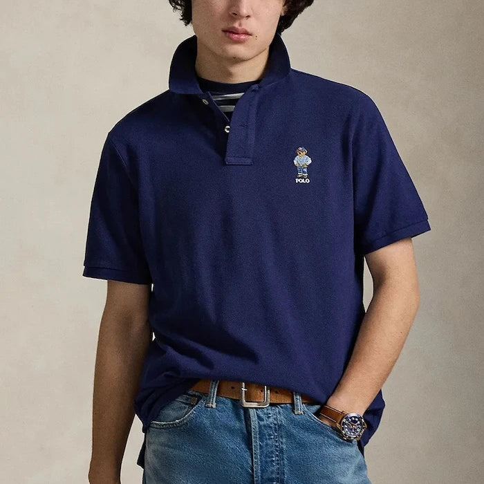 Памучна тениска с яка Polo Ralph Lauren