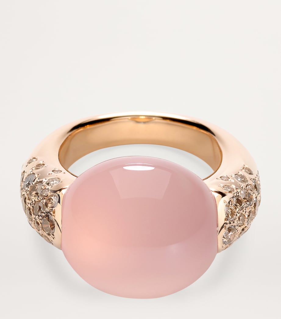 Rose Gold, Diamond and Rose Quartz Iconica Ring