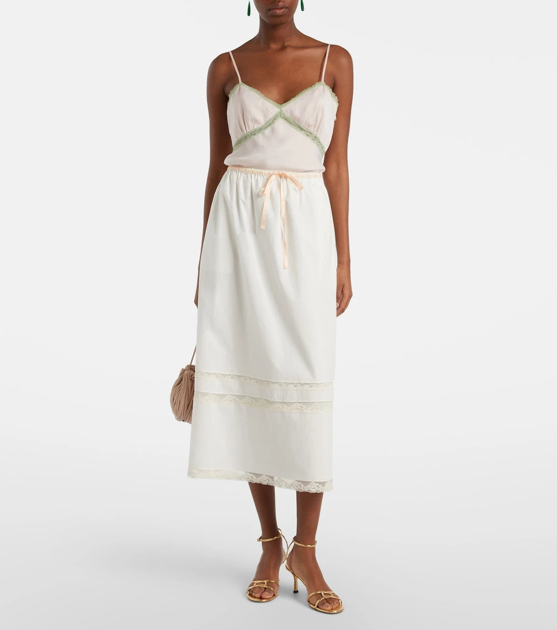 Posse - Alma lace-trimmed midi skirt