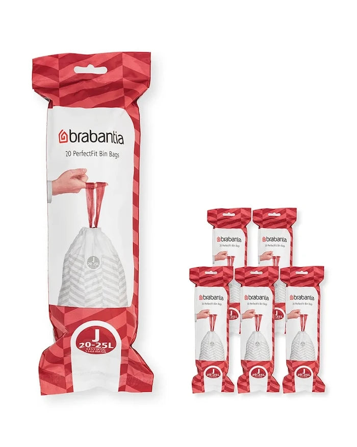 Brabantia PerfectFit Çöp Torbaları, J, 20-25 L, 6 x 20 adet