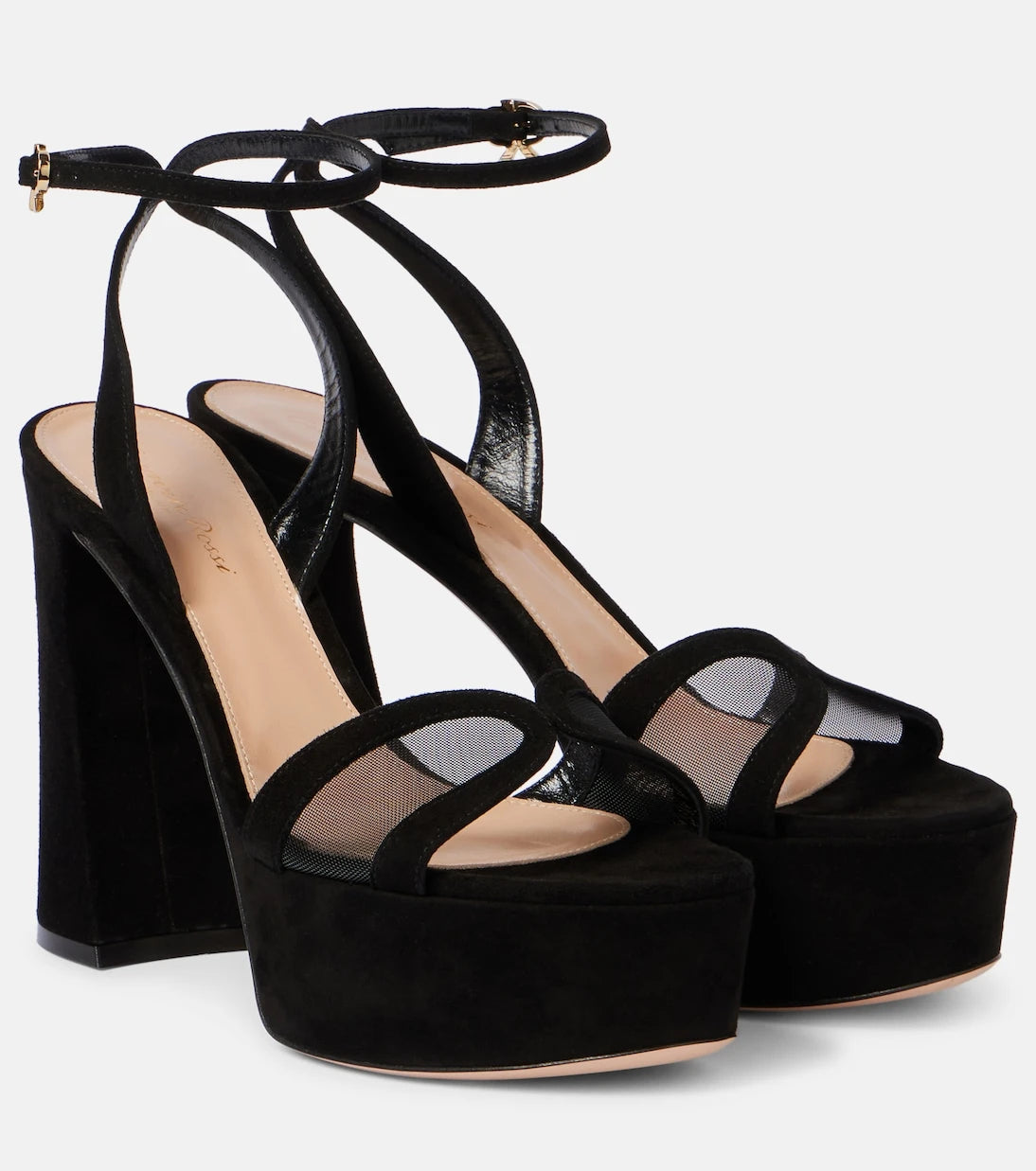 Gianvito Rossi - 120 suede and mesh platform sandals