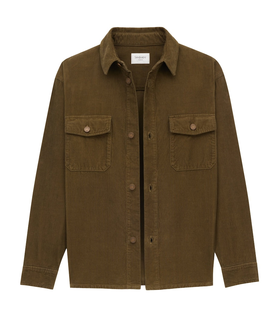 Saint Laurent Green Corduroy Overshirt