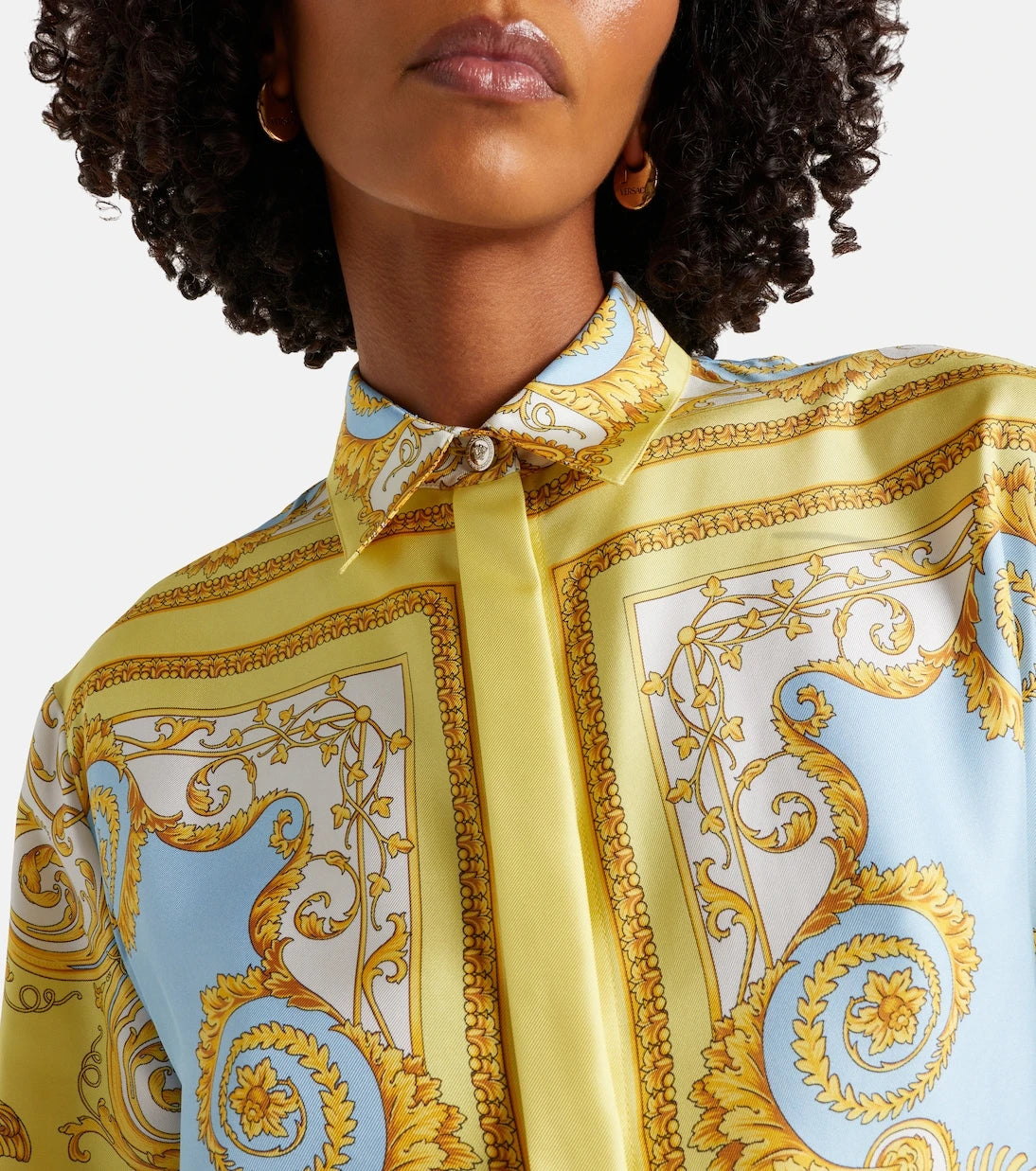 Versace - Barocco silk twill midi dress