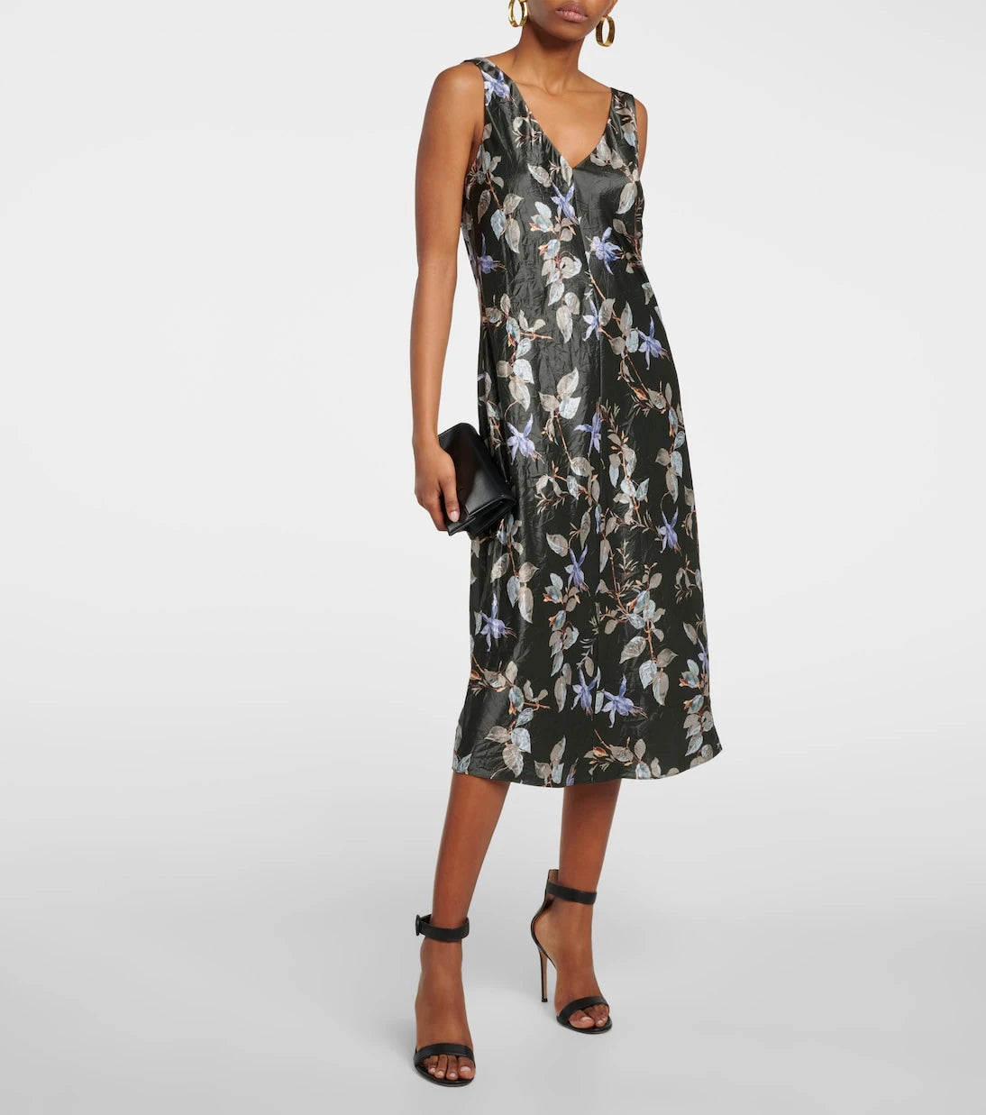 Vince - Floral satin midi dress