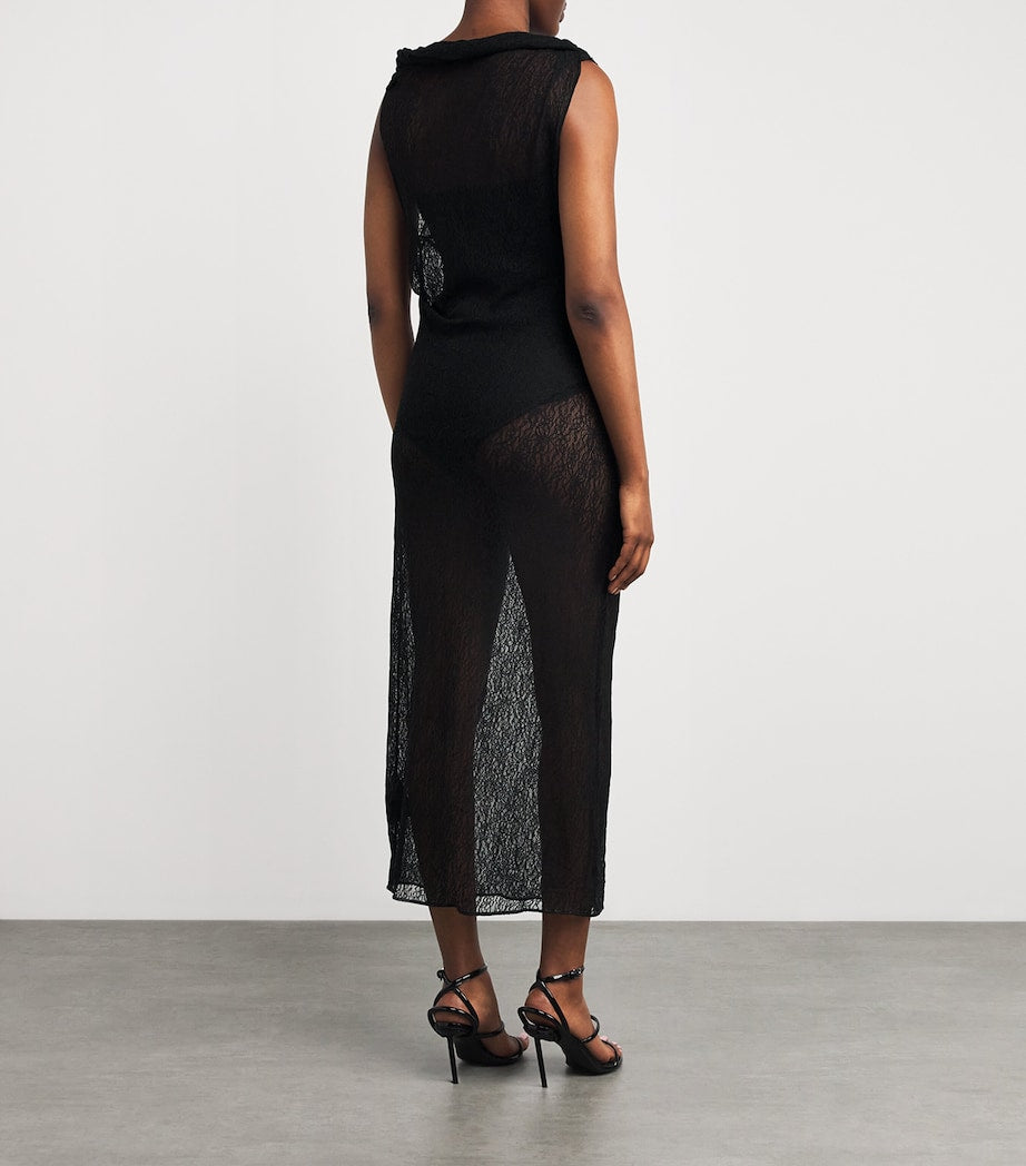 Lace Aperture Midi Dress