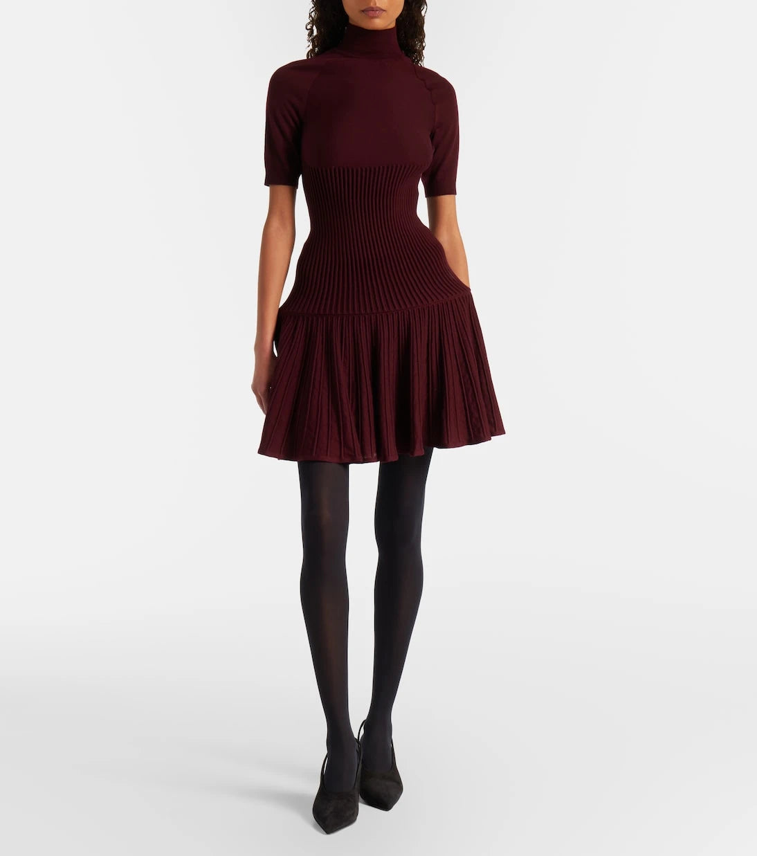 Alaïa - Ribbed-knit wool-blend miniskirt