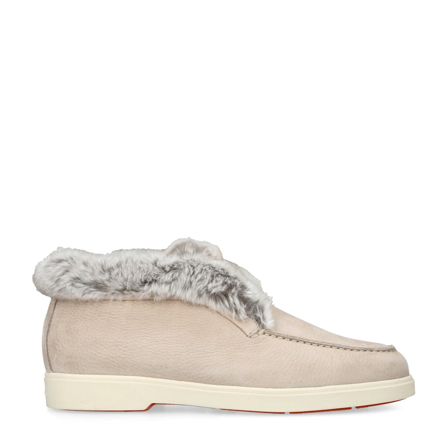 Santoni Pink Suede Hadeel Ankle Boots