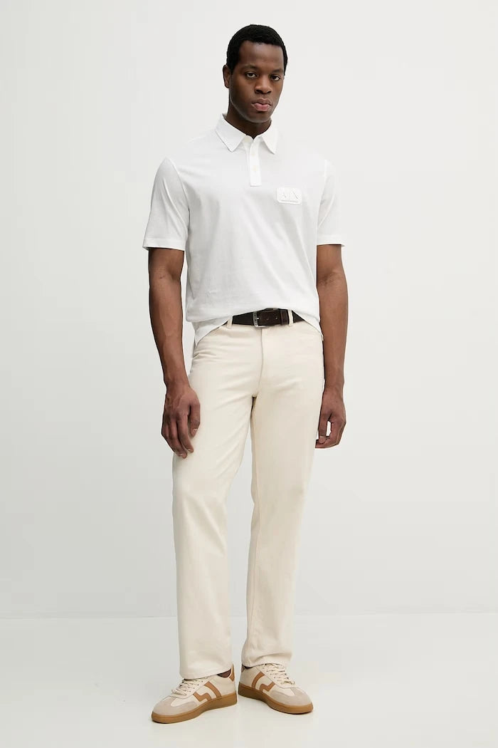 Памучна тениска с яка Armani Exchange