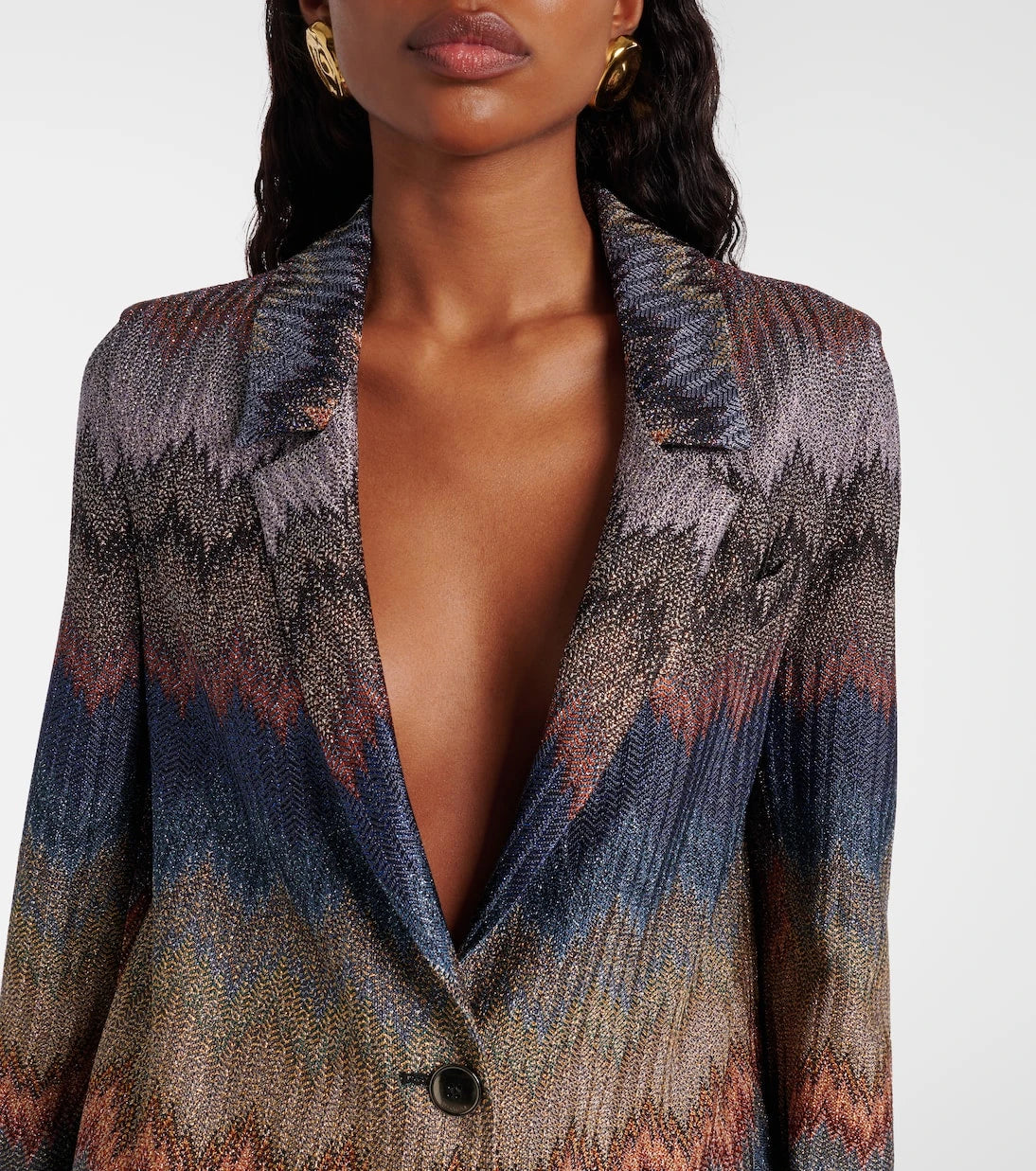 Missoni - بليزر لاميه بنقشة متعرجة