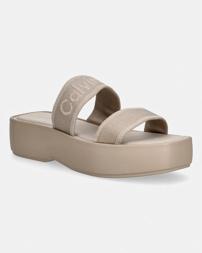 Calvin Klein kadın FLATFORM SNDL WEBBING terlik