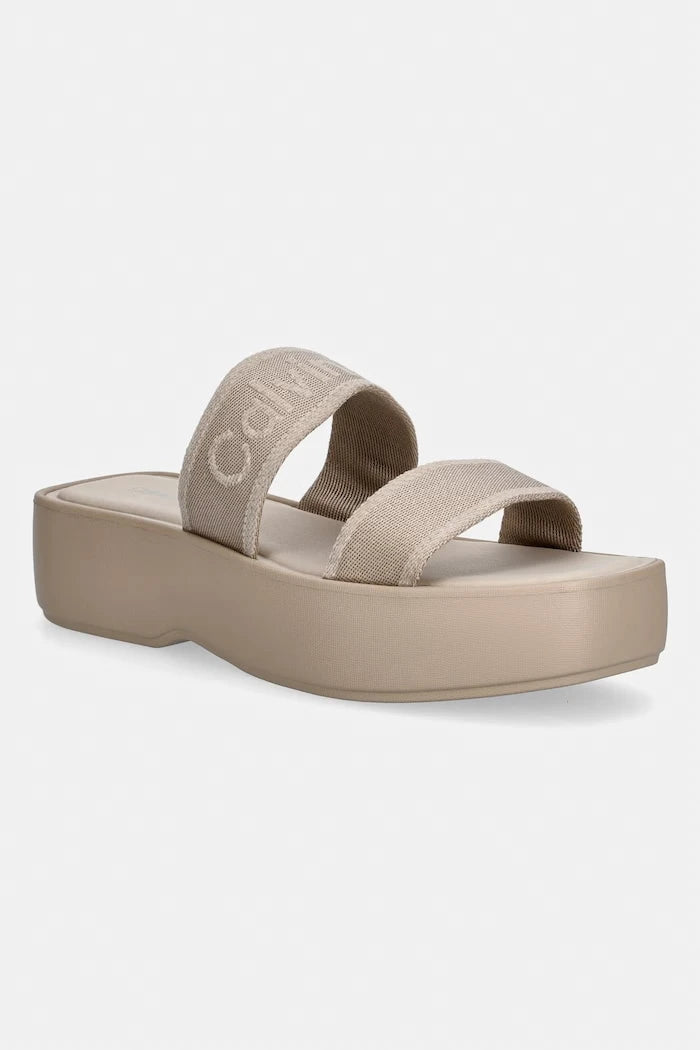 Calvin Klein чехли дамски FLATFORM SNDL WEBBING