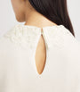 Wool-Silk-Cashmere Lace-Trim Sweater