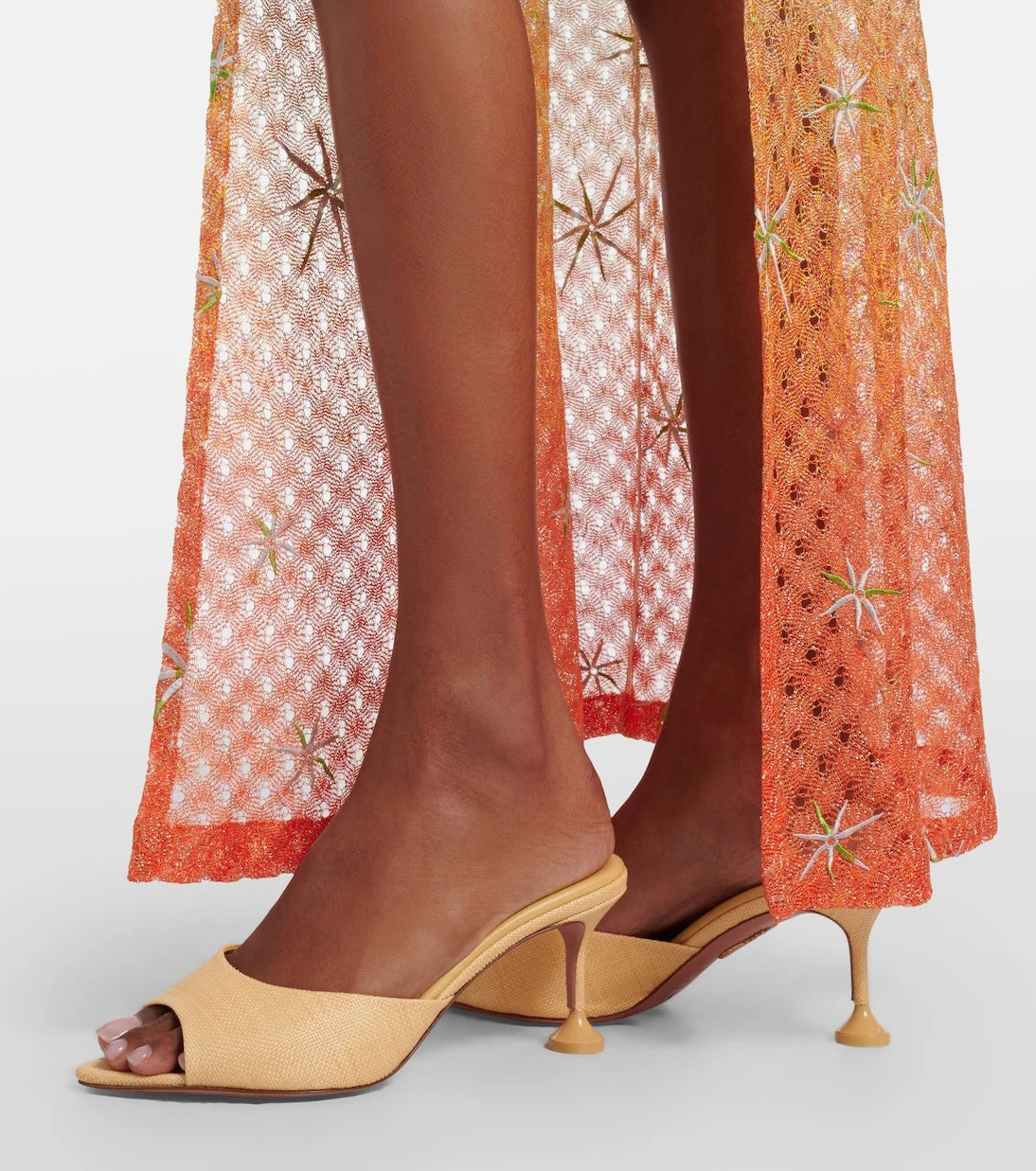Aquazzura - Bisous woven raffia mules