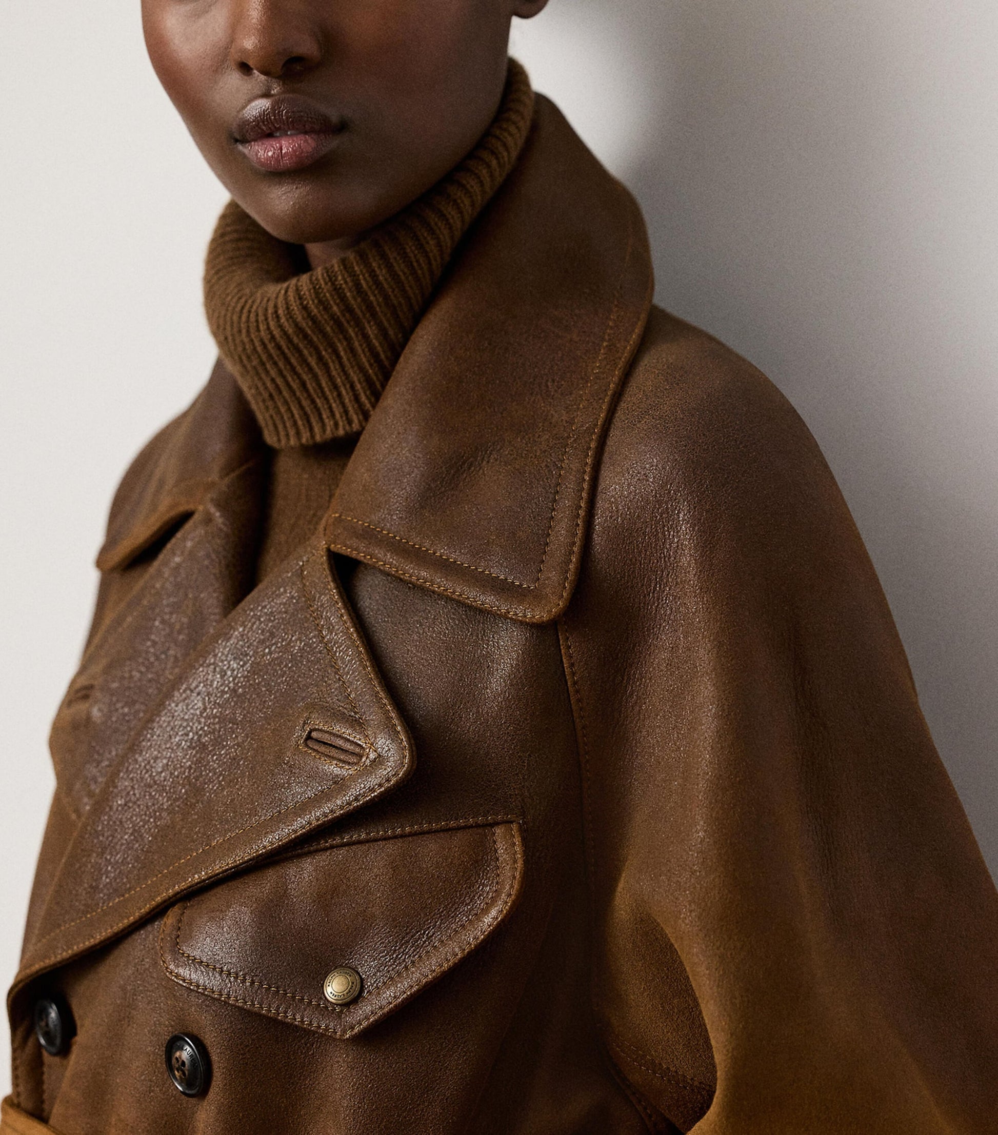 Brown Lamsbkin Eldridge Moto Jacket