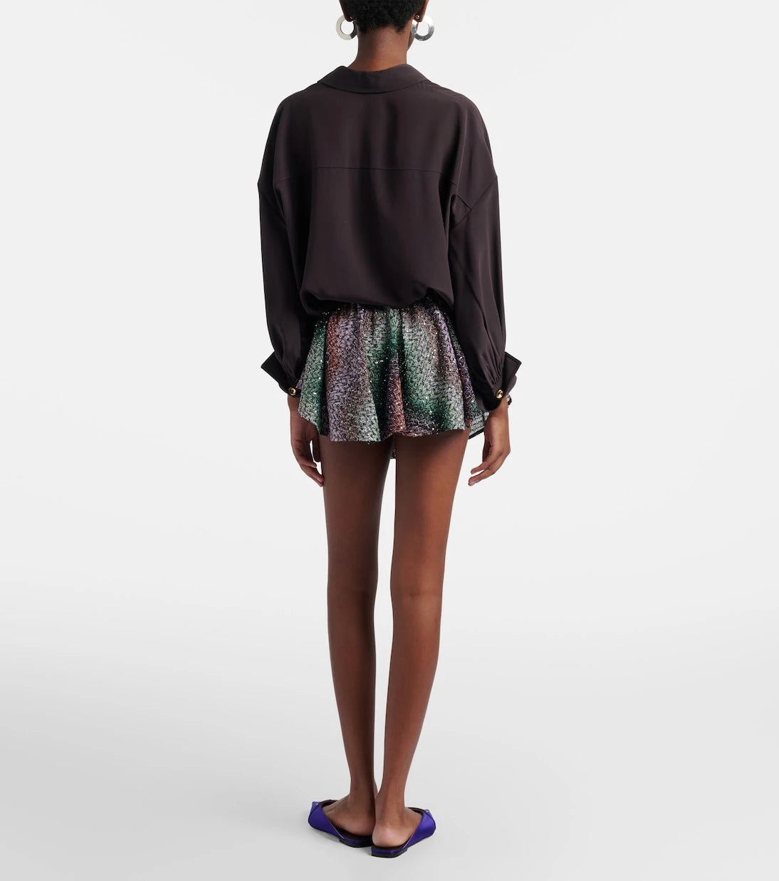 Missoni - تنورة قصيرة مزينة بالترتر واللامي