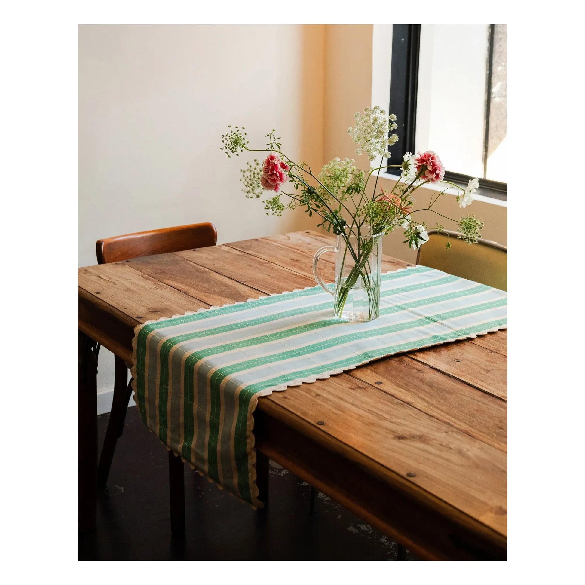 Tarta Gelatina - Organic cotton table runner | Blue