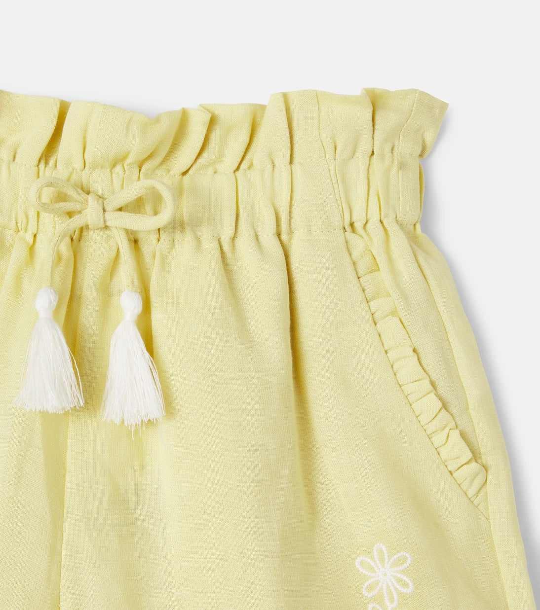 C'era Una Volta - Embroidered ramie shorts