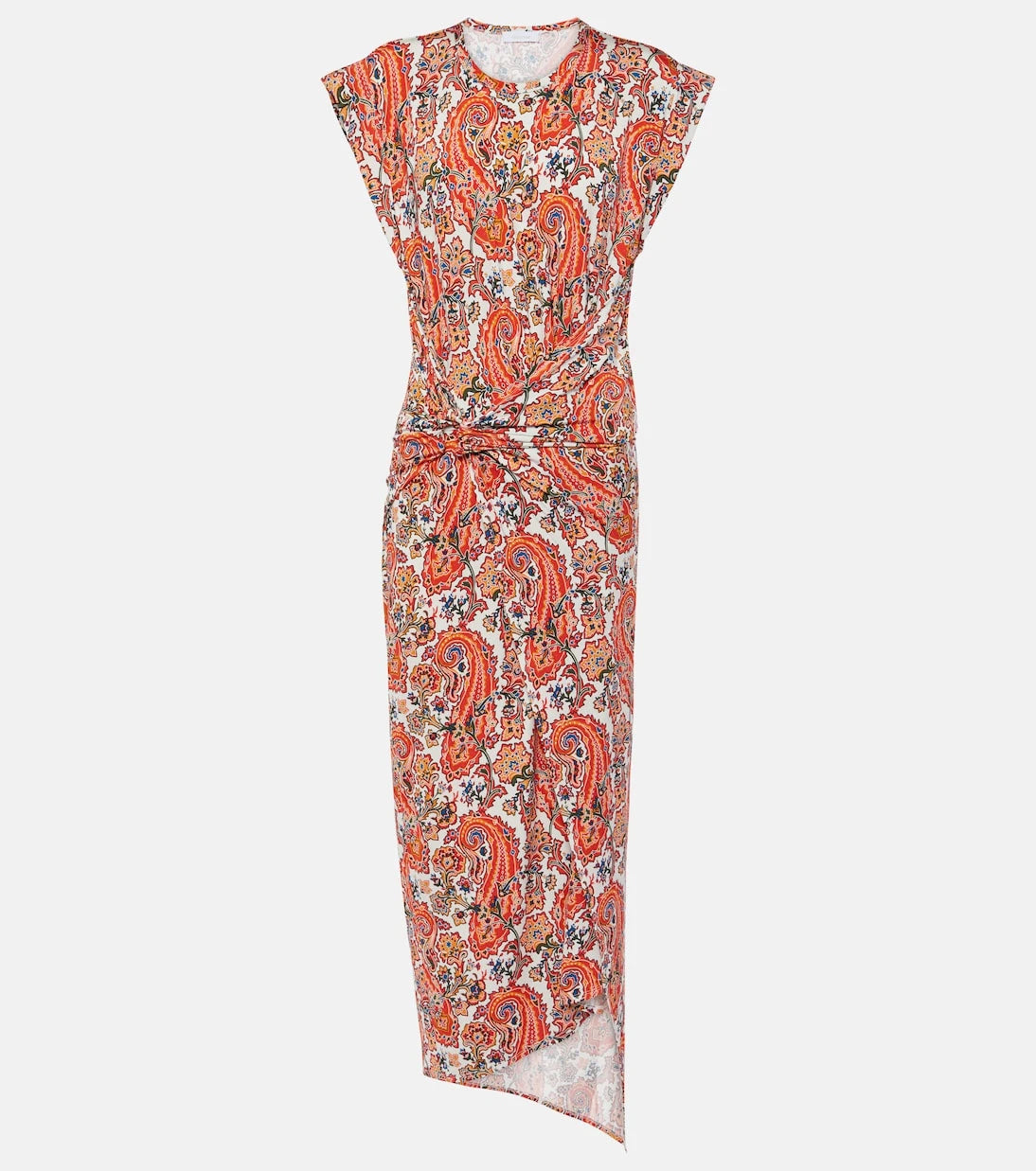 Rabanne - Gathered paisley jersey midi dress