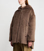 Max Mara Brown Down, Faux Fur and Water-Repellent Reversible Jacket