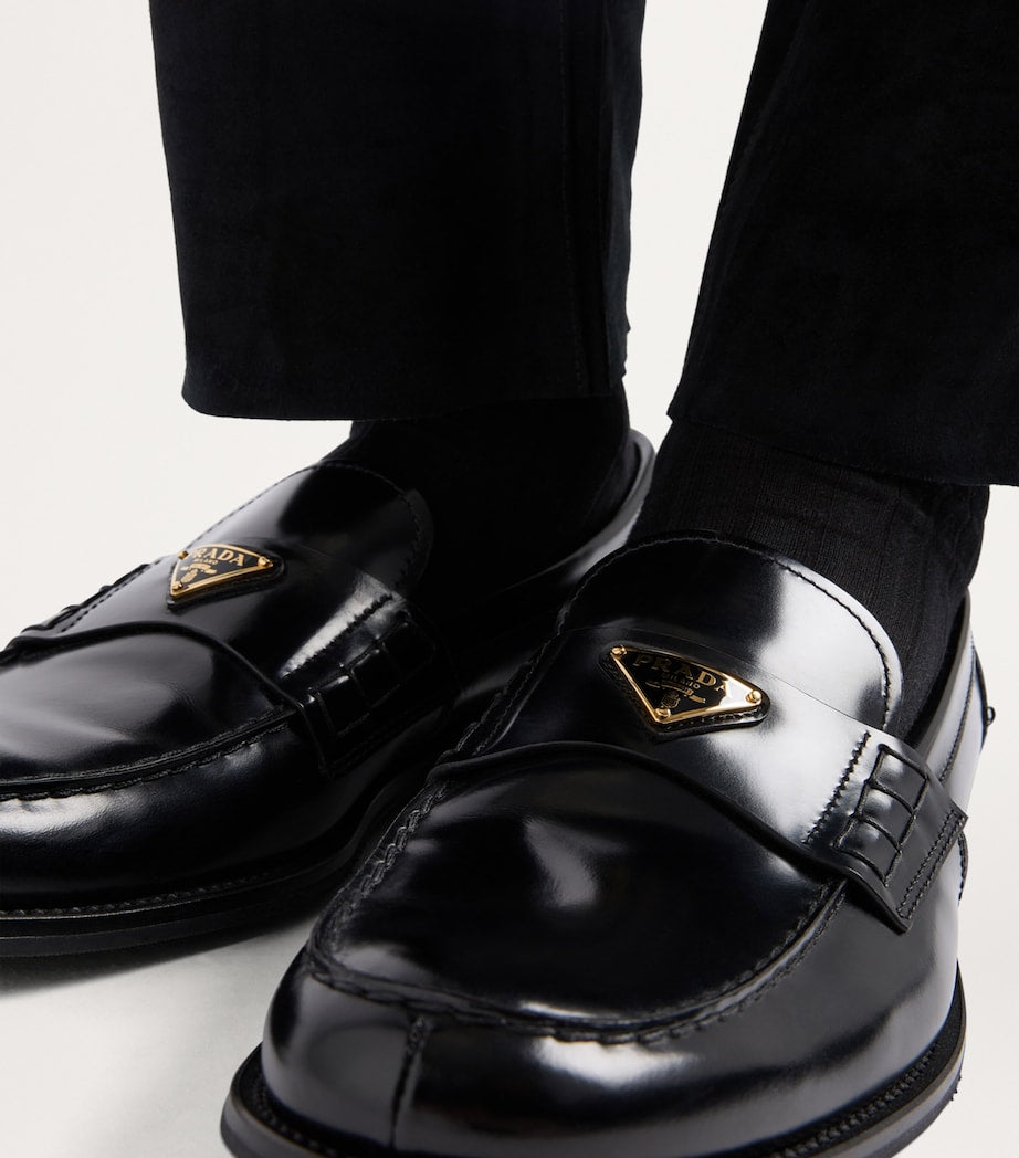 Brushed Leather Loafers