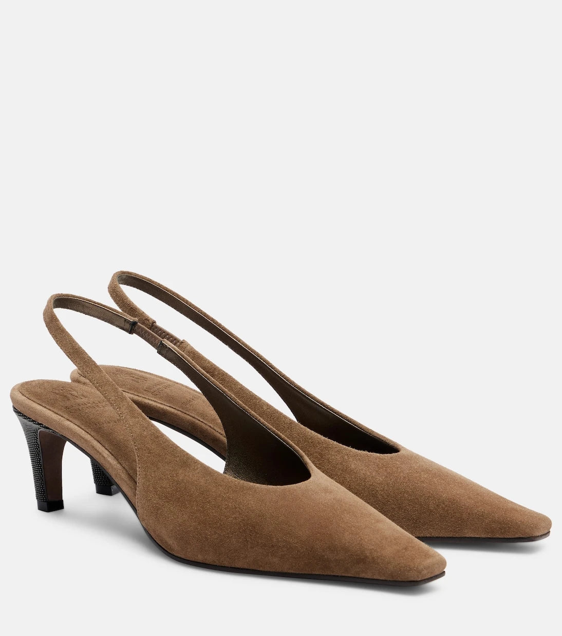 Brunello Cucinelli - Suede slingback pumps