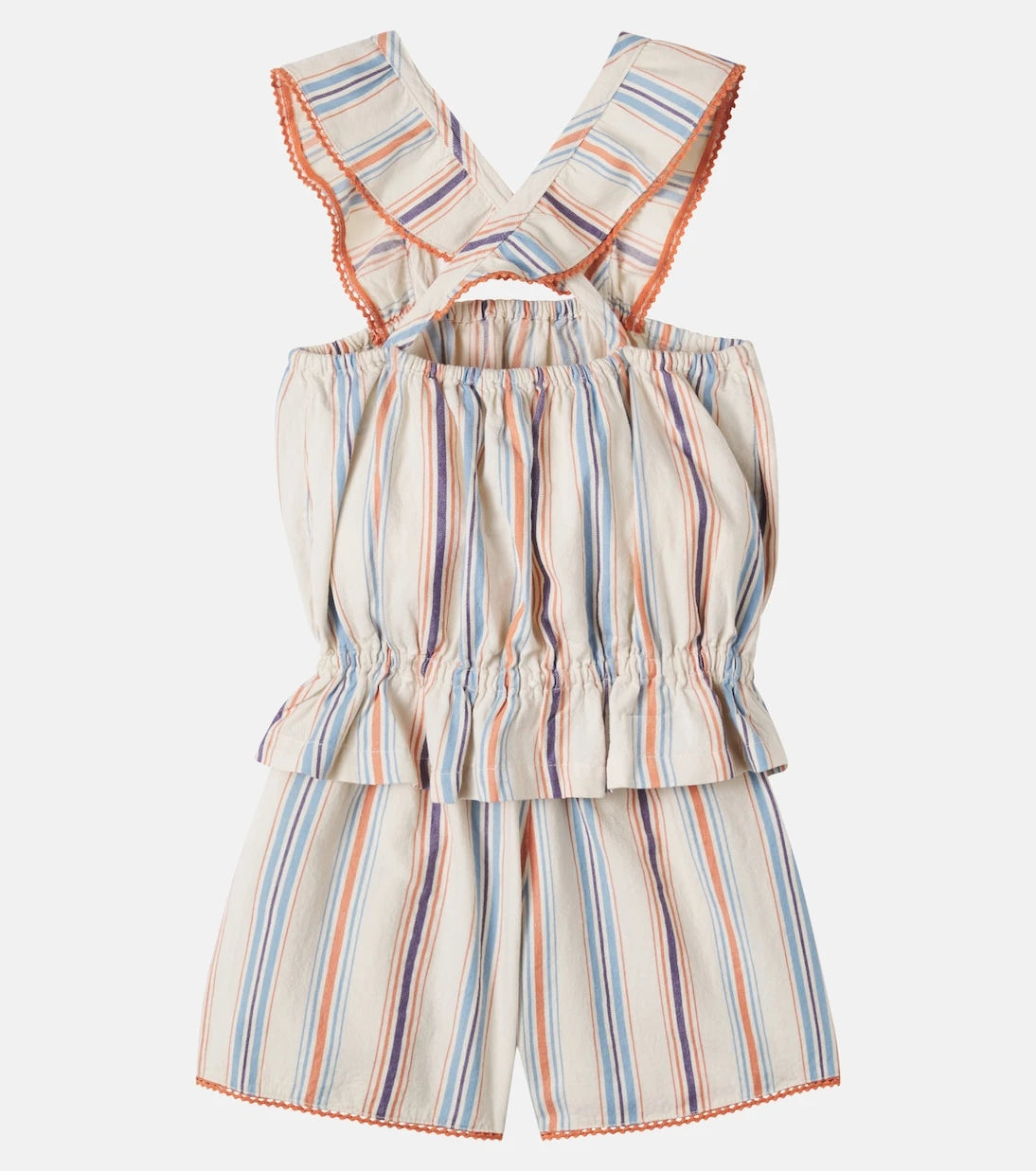 Cozmo - Ava striped cotton top and shorts set