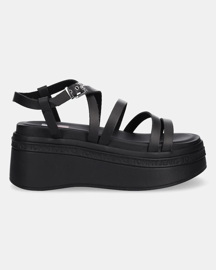 Tommy Jeans WEDGY STRAPPY SANDAL Deri Sandalet