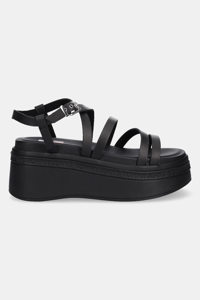 Tommy Jeans WEDGY STRAPPY SANDAL Deri Sandalet
