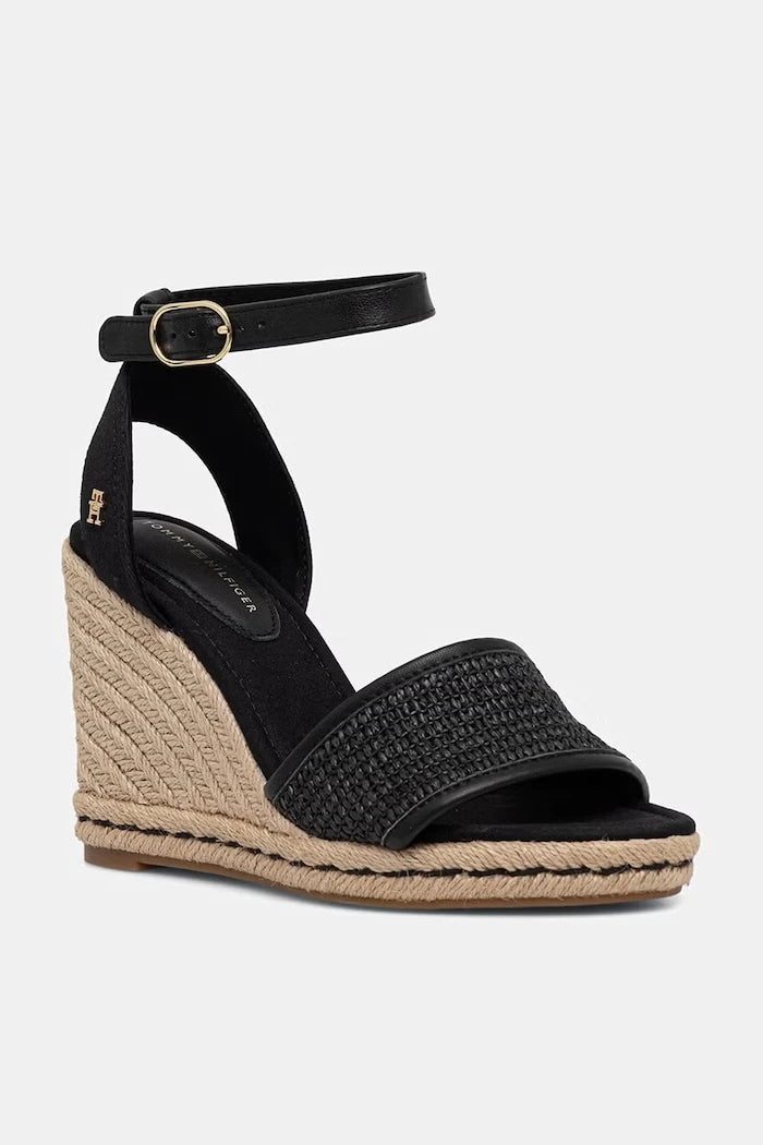 Tommy Hilfiger HIGH WEDGE ESPAD RAFFIA Sandalet