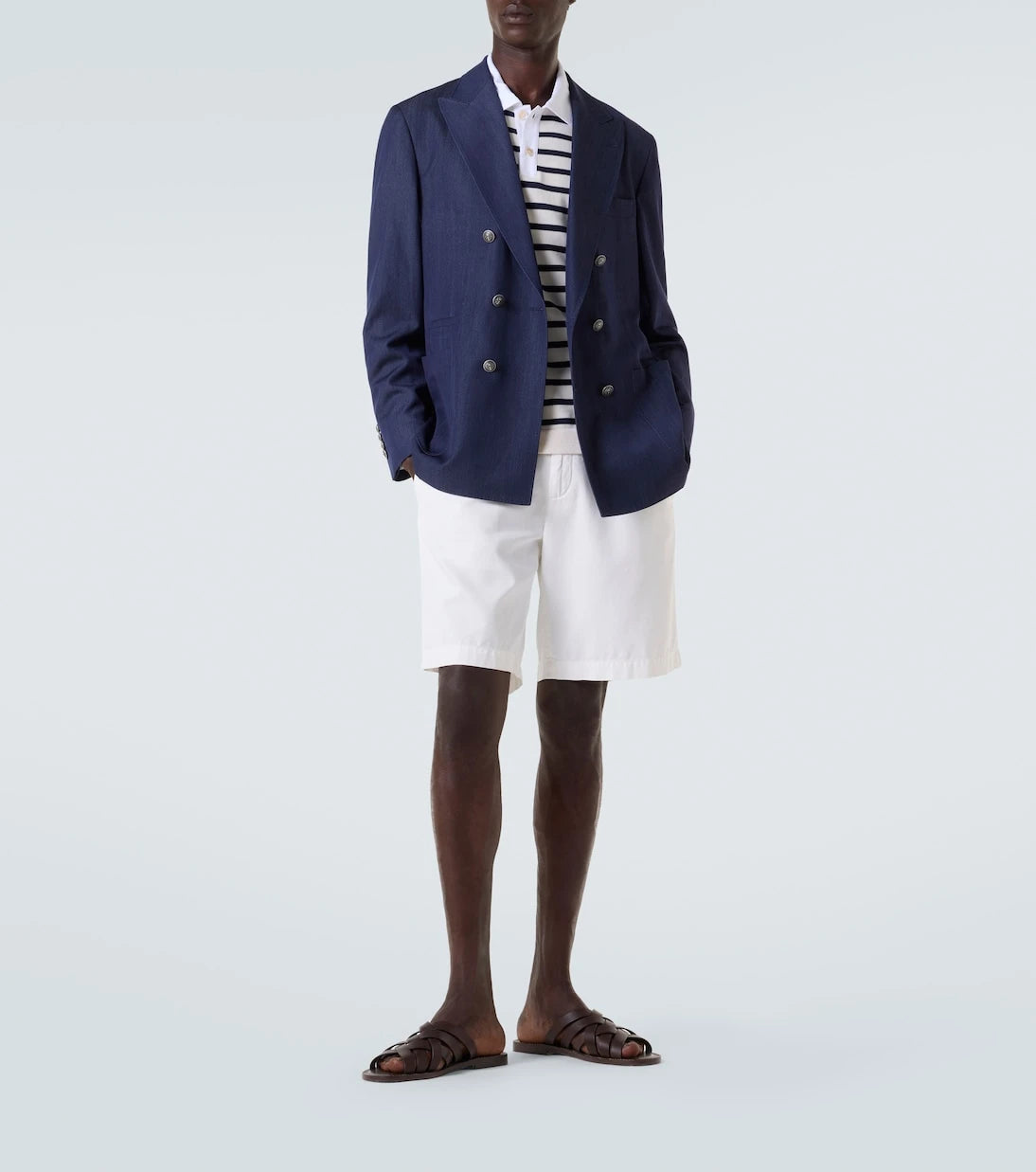 Brunello Cucinelli - Striped cotton polo shirt