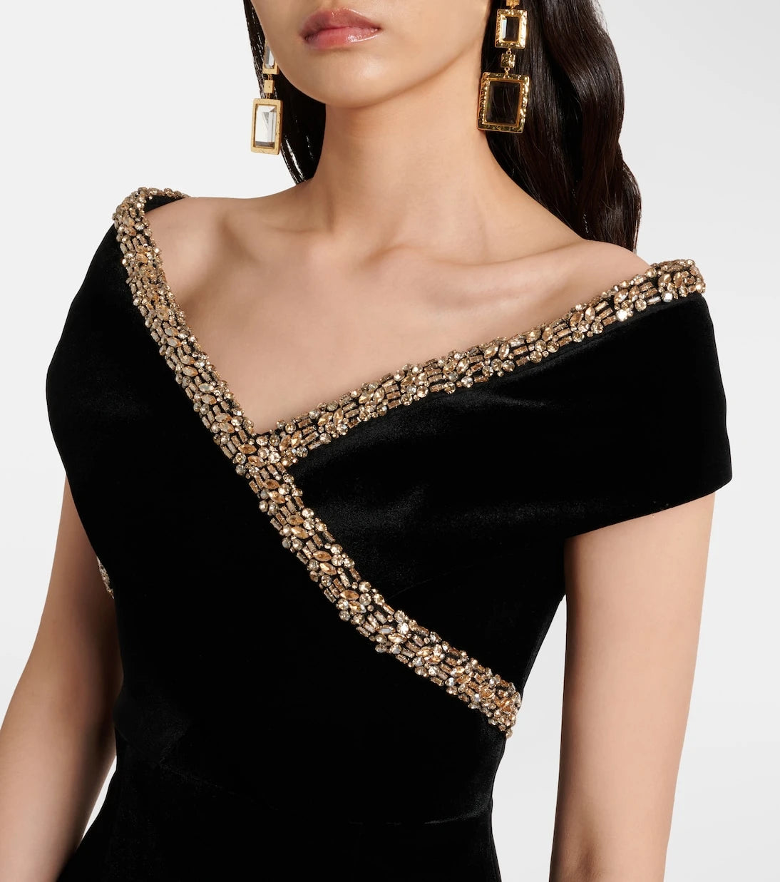 Roland Mouret - Embellished velvet gown