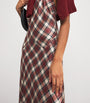 DÔEN Multi Silk Plaid Maxime Maxi Dress