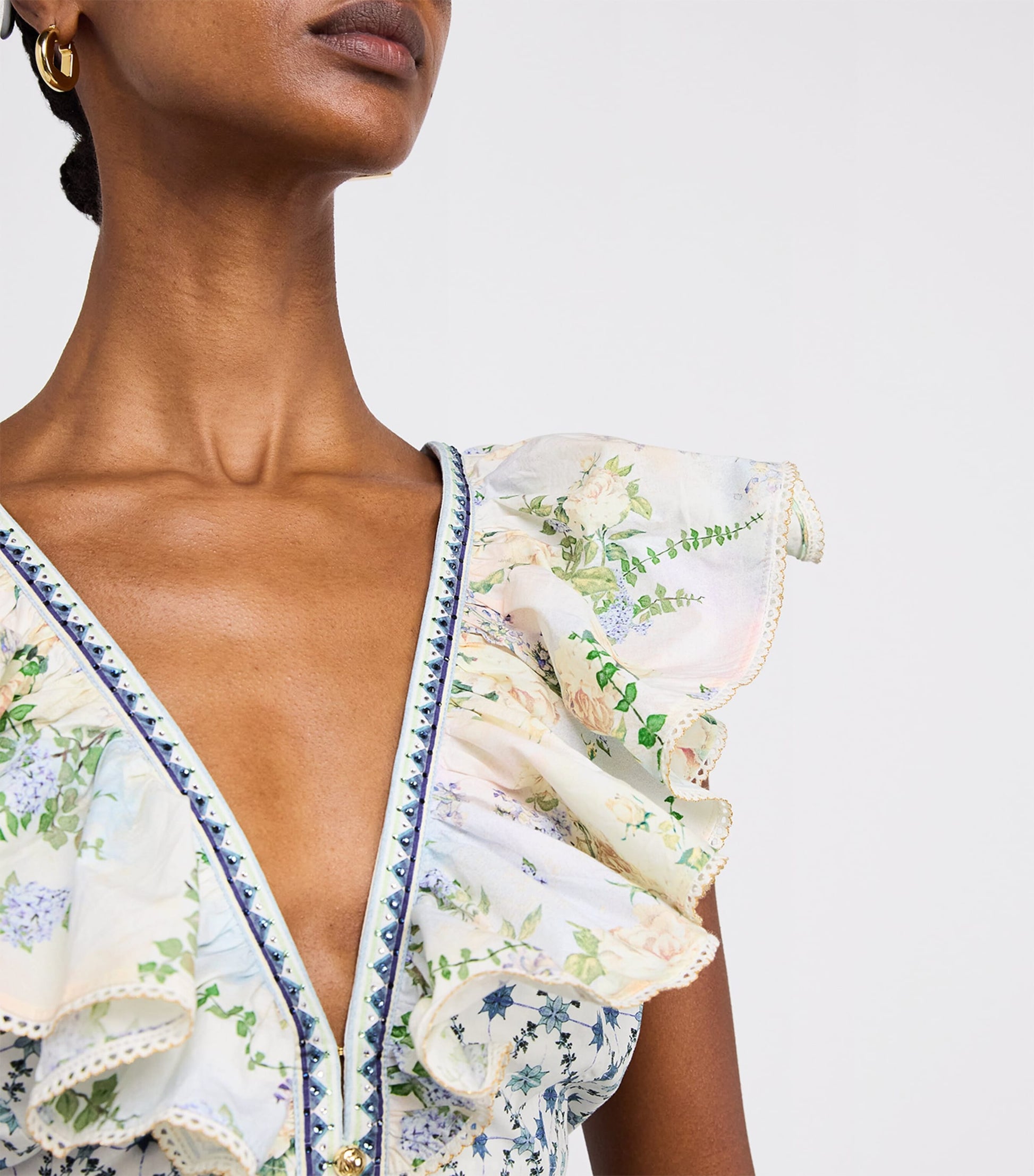 Blue Jardim Party Tiered Mini Dress