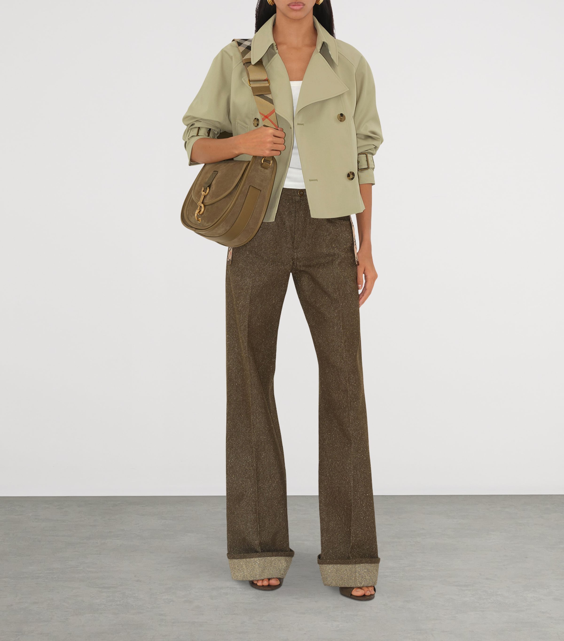 Burberry Small Suede B Clip Messenger Bag