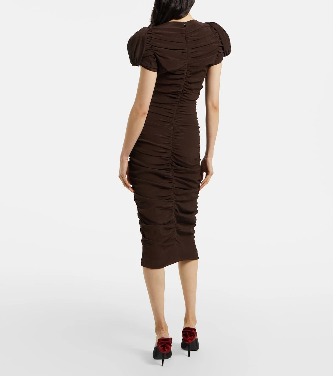 Magda Butrym - Puff-sleeve silk midi dress