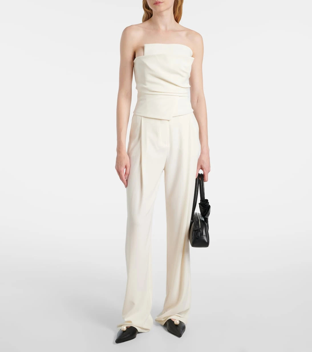 The Sei - High-rise crêpe wide-leg pants