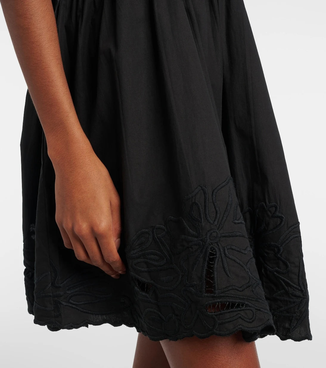 Juliet Dunn - Embroidered cotton poplin minidress