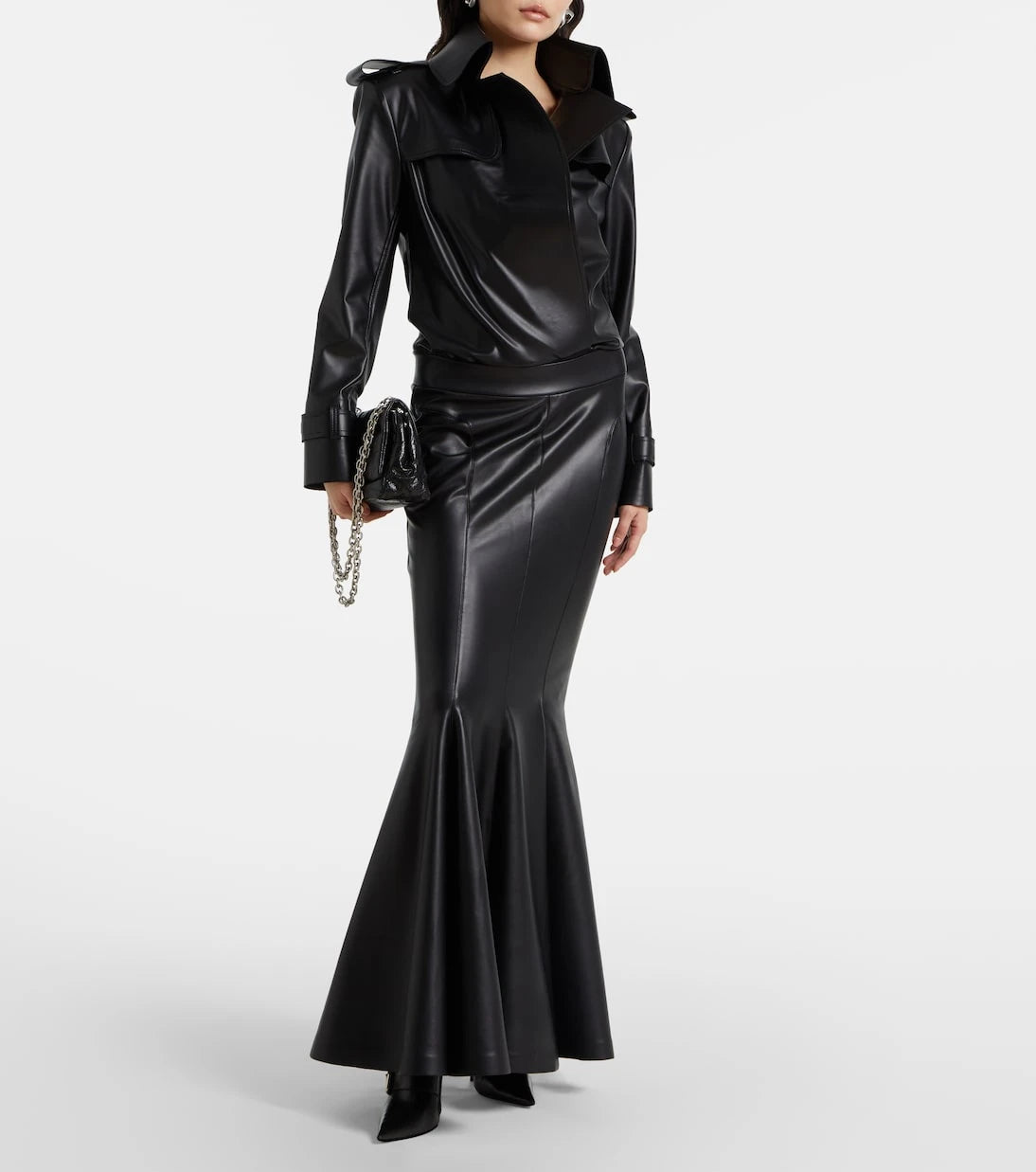 Norma Kamali - Faux leather maxi skirt