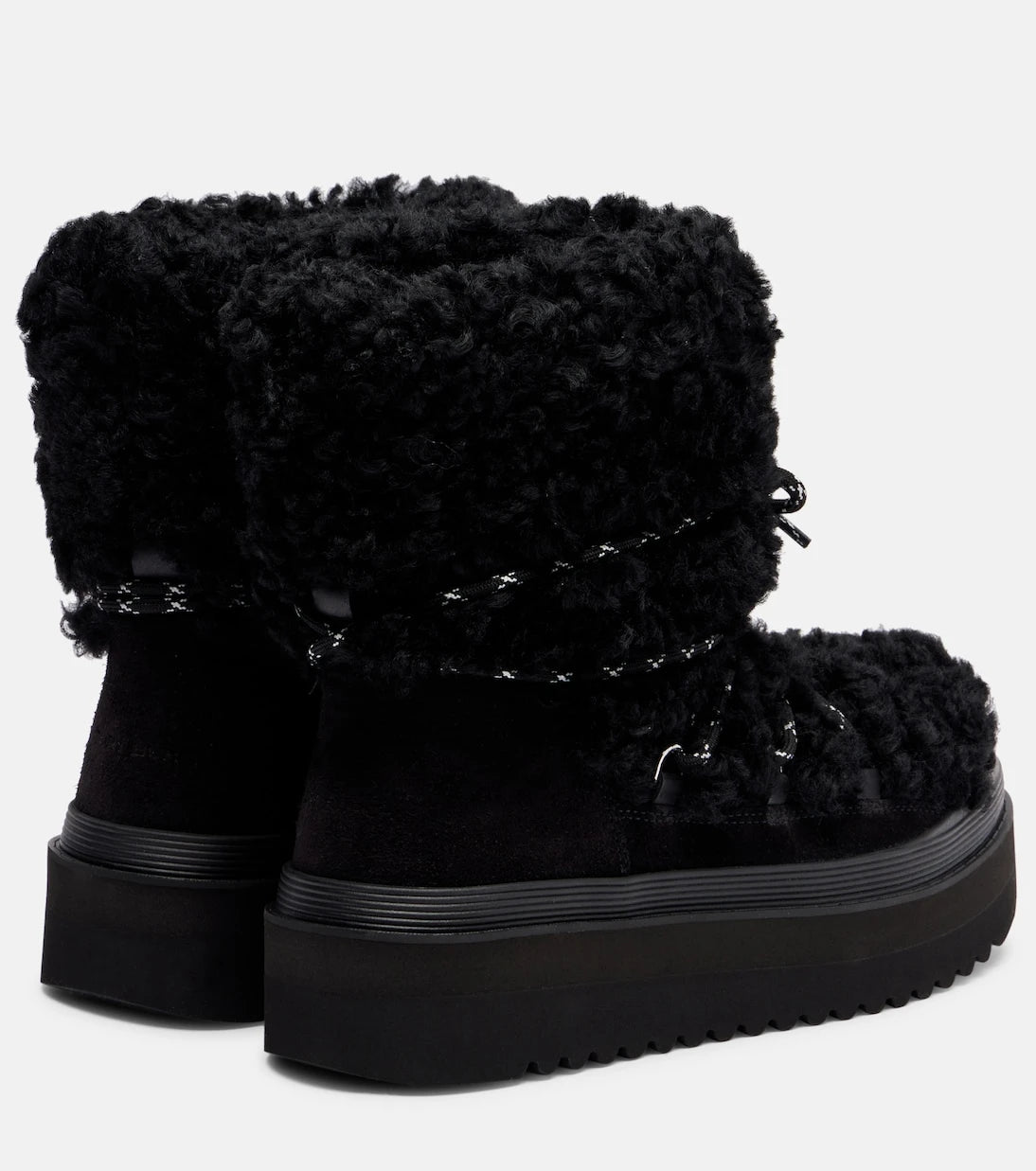 Tory Burch - Mellow shearling and suede lace-up boots