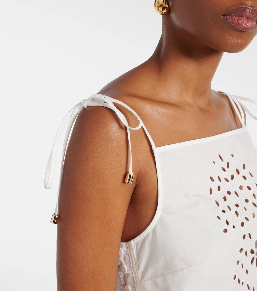 Self-Portrait - Embroidered cotton top