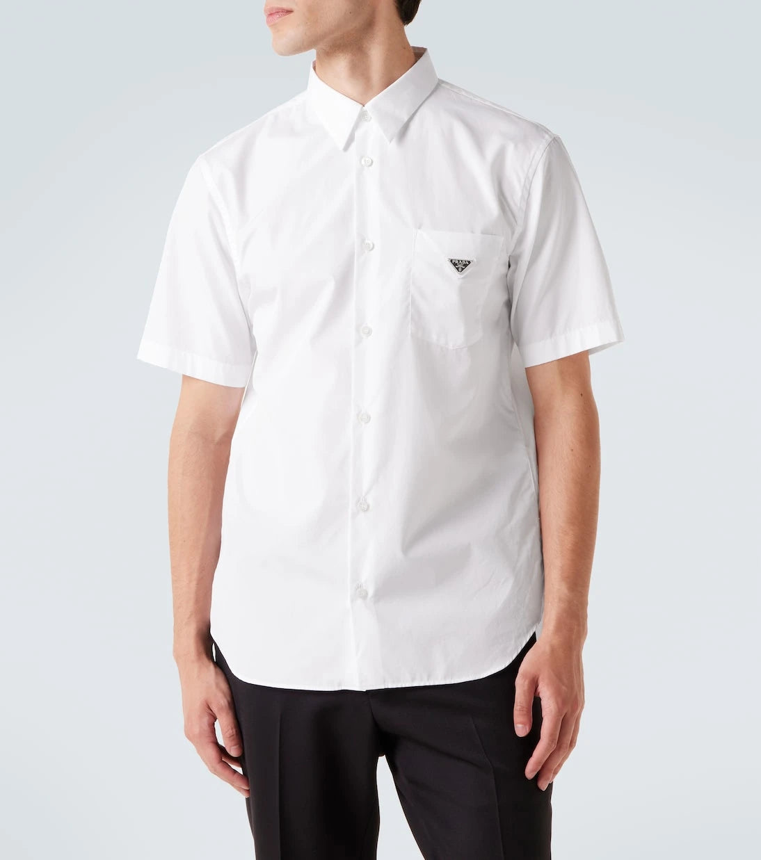 Prada - Logo cotton poplin bowling shirt