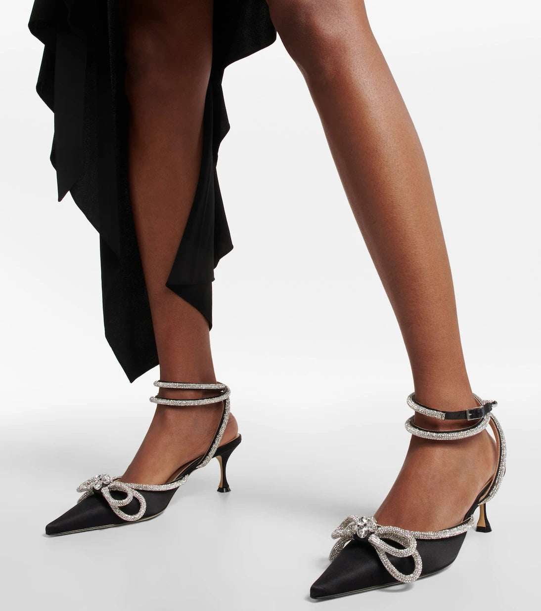 Mach & Mach - Double Bow 65 embellished satin pumps