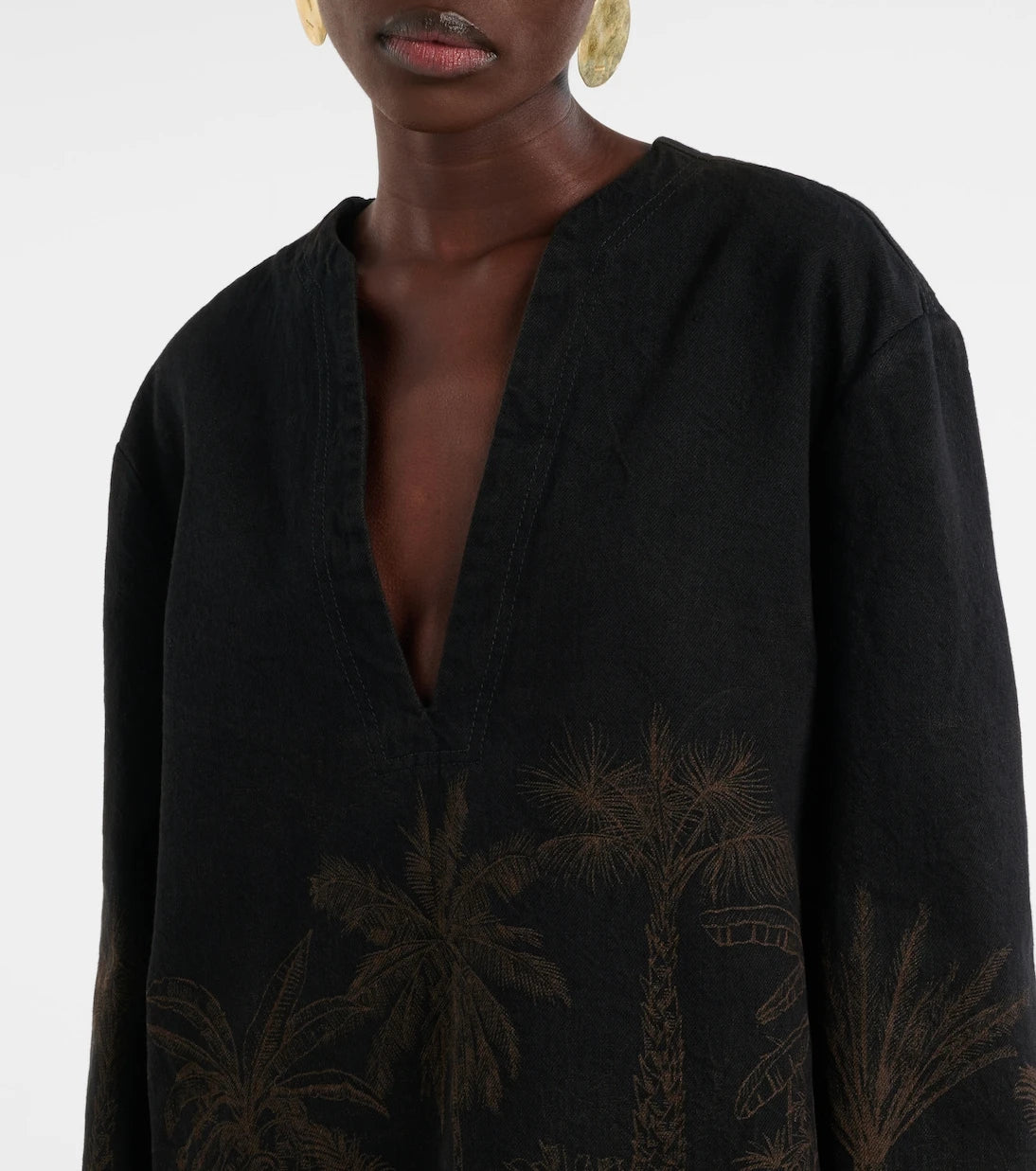 Alanui - Jungle Toile De Jouy denim top