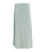 Weekend Max Mara Green Satin Midi Skirt